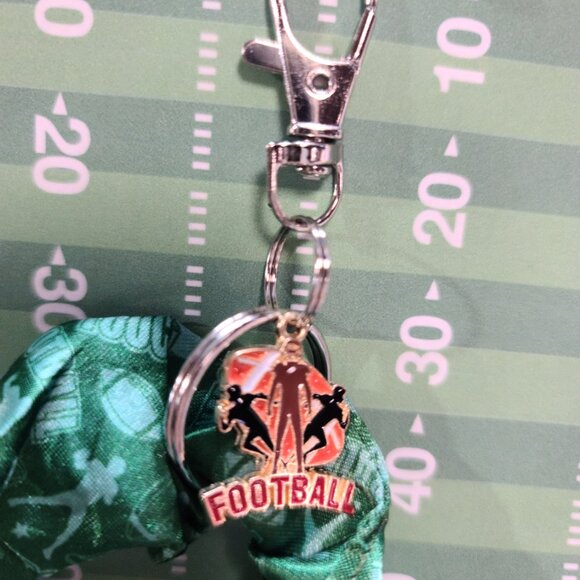 Football Themed Wristlet Keyring with a Football related charm attached !! - Picture 2 of 3